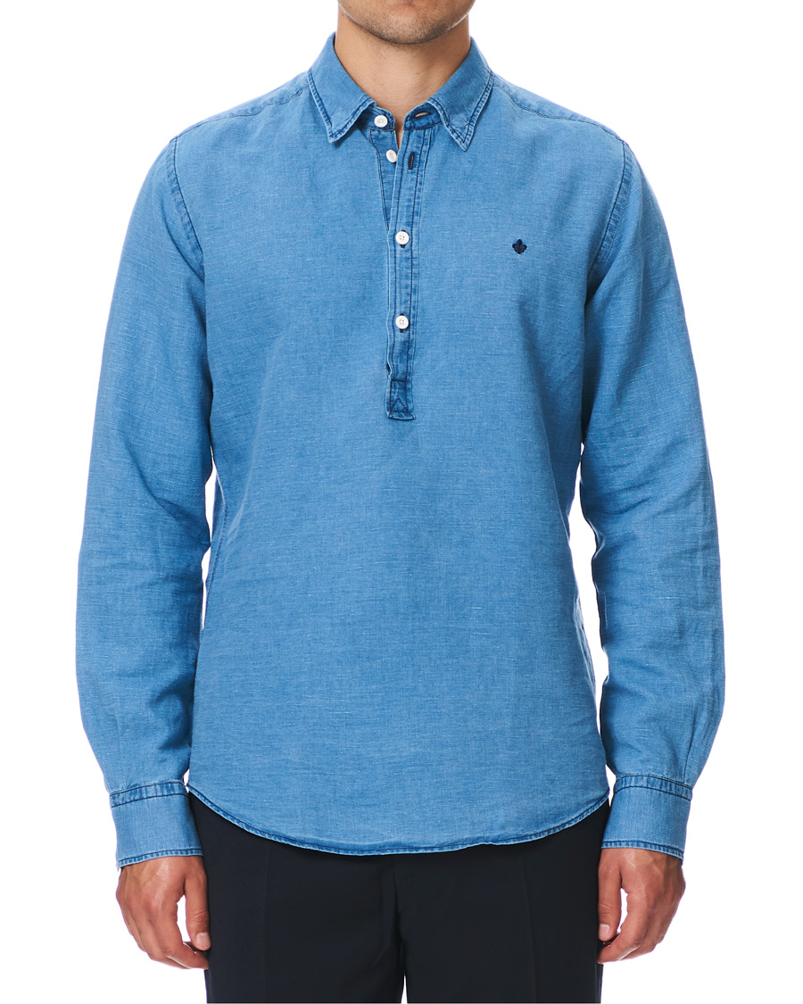 Herre | Skjorter | Morris | Harold Denim Button Under Popover Shirt Blue