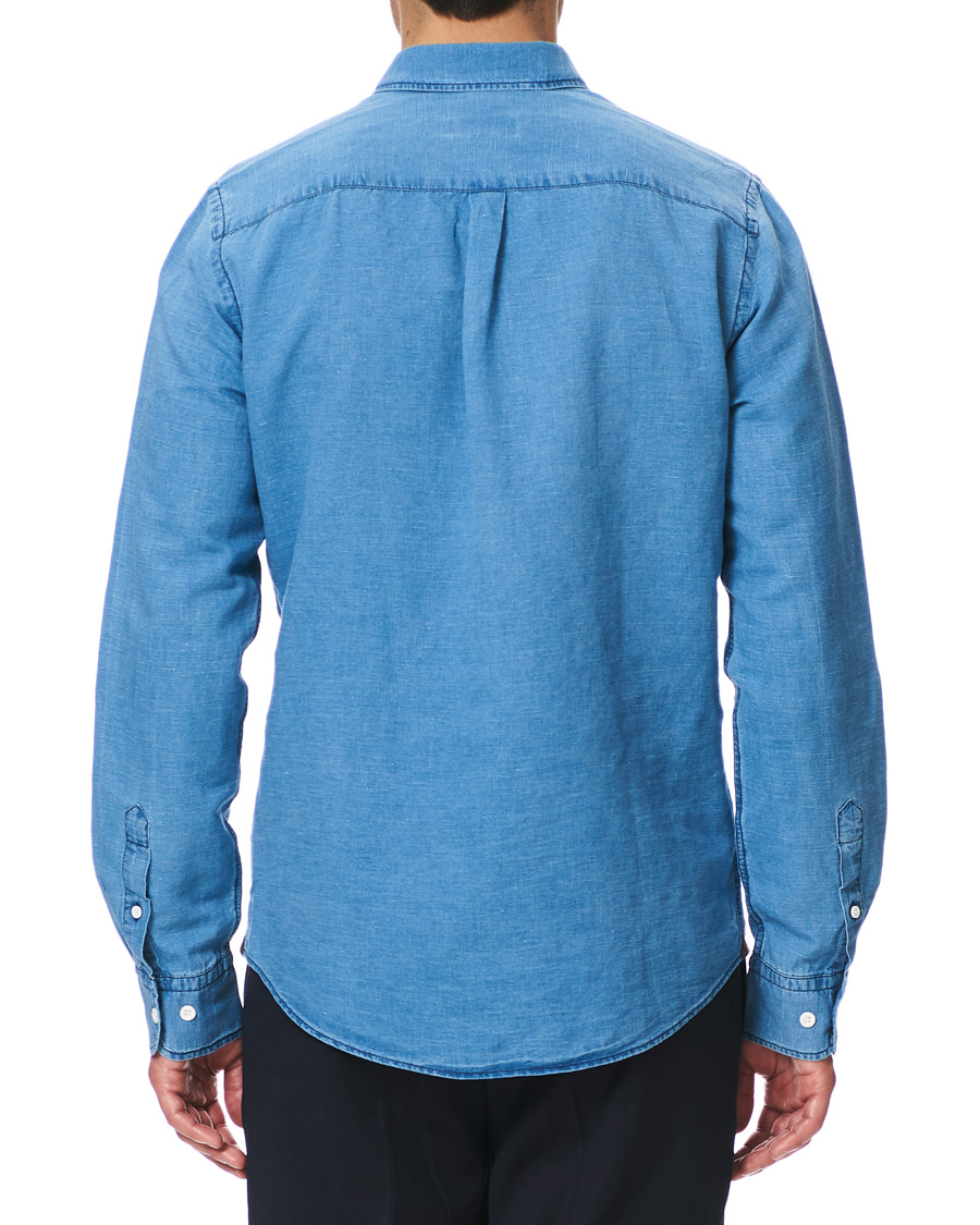 Herre | Skjorter | Morris | Harold Denim Button Under Popover Shirt Blue