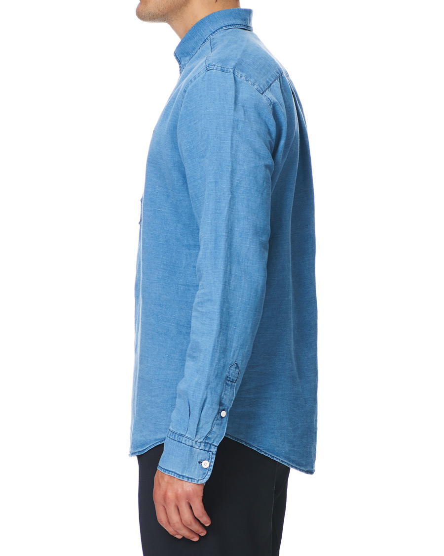 Herre | Skjorter | Morris | Harold Denim Button Under Popover Shirt Blue