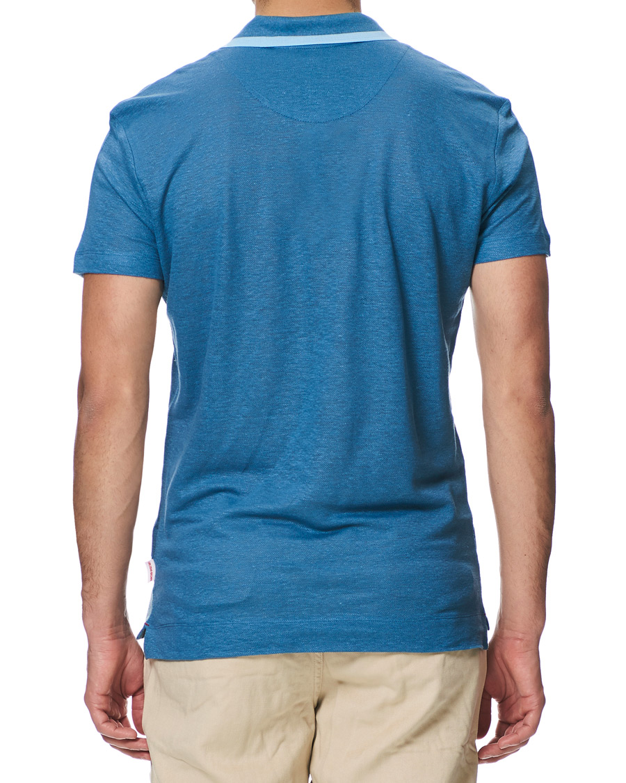 Herre | Pikéer | Orlebar Brown | Felix Linen Polo Blue Haze/Washed Indigo