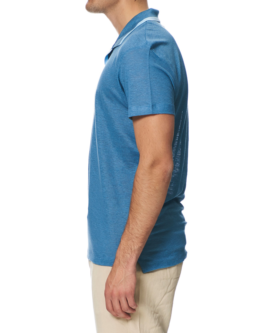 Herre | Pikéer | Orlebar Brown | Felix Linen Polo Blue Haze/Washed Indigo