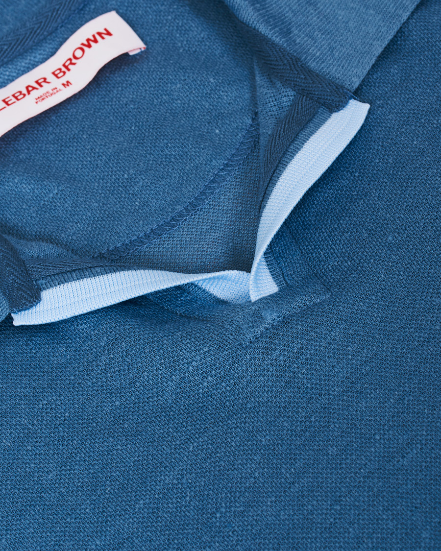 Herre | Pikéer | Orlebar Brown | Felix Linen Polo Blue Haze/Washed Indigo