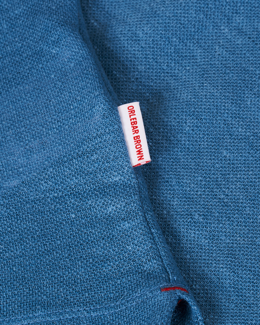 Herre | Pikéer | Orlebar Brown | Felix Linen Polo Blue Haze/Washed Indigo