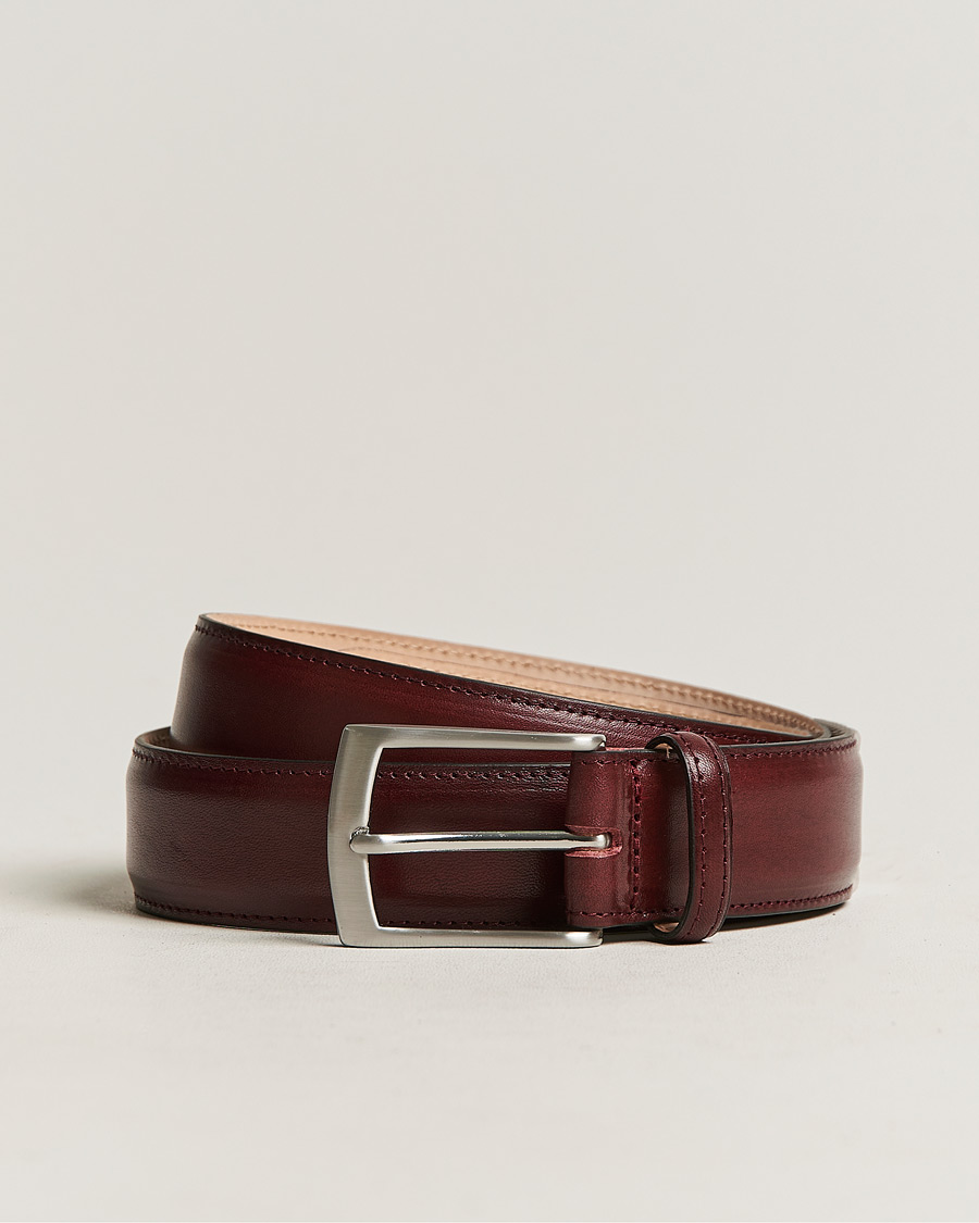 Herre | Loake 1880 Henry Leather Belt 3,3 cm Burgundy | Loake 1880 | Henry Leather Belt 3,3 cm Burgundy