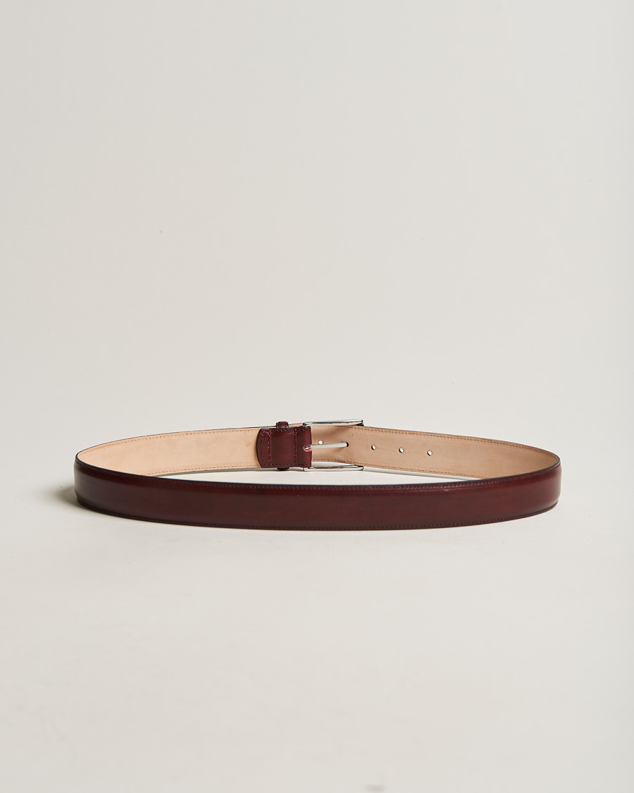 Herre | Umønstrede belter | Loake 1880 | Henry Leather Belt 3,3 cm Burgundy
