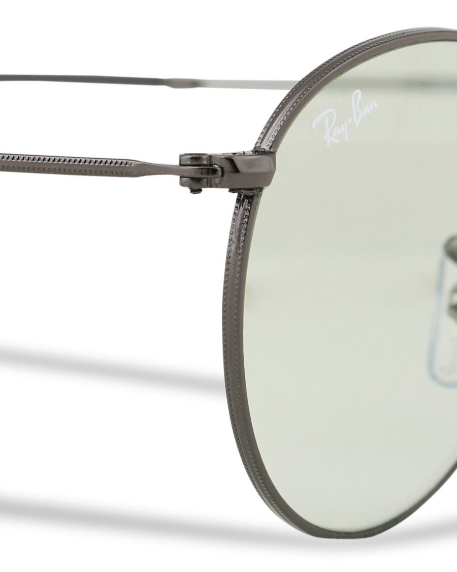 Herre | Ray-Ban 0RB3447 Round Metal Sunglasses Gunmetal/Light Green | Ray-Ban | 0RB3447 Round Metal Sunglasses Gunmetal/Light Green