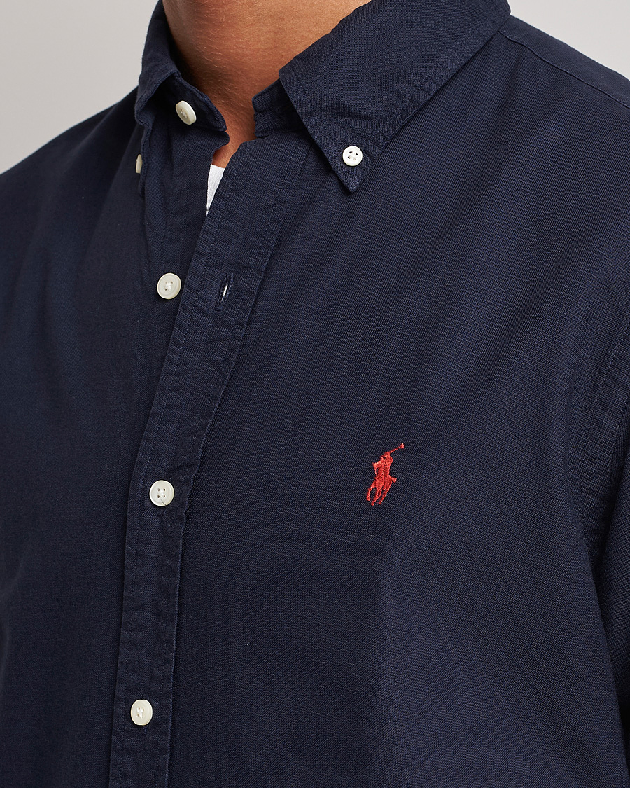 Herre | Skjorter | Polo Ralph Lauren | Custom Fit Garment Dyed Oxford Shirt Navy