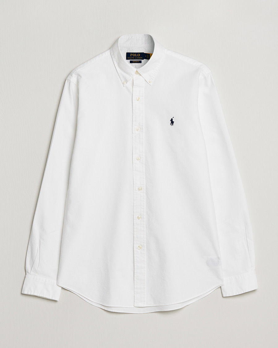 Herre | Skjorter | Polo Ralph Lauren | Custom Fit Garment Dyed Oxford Shirt White