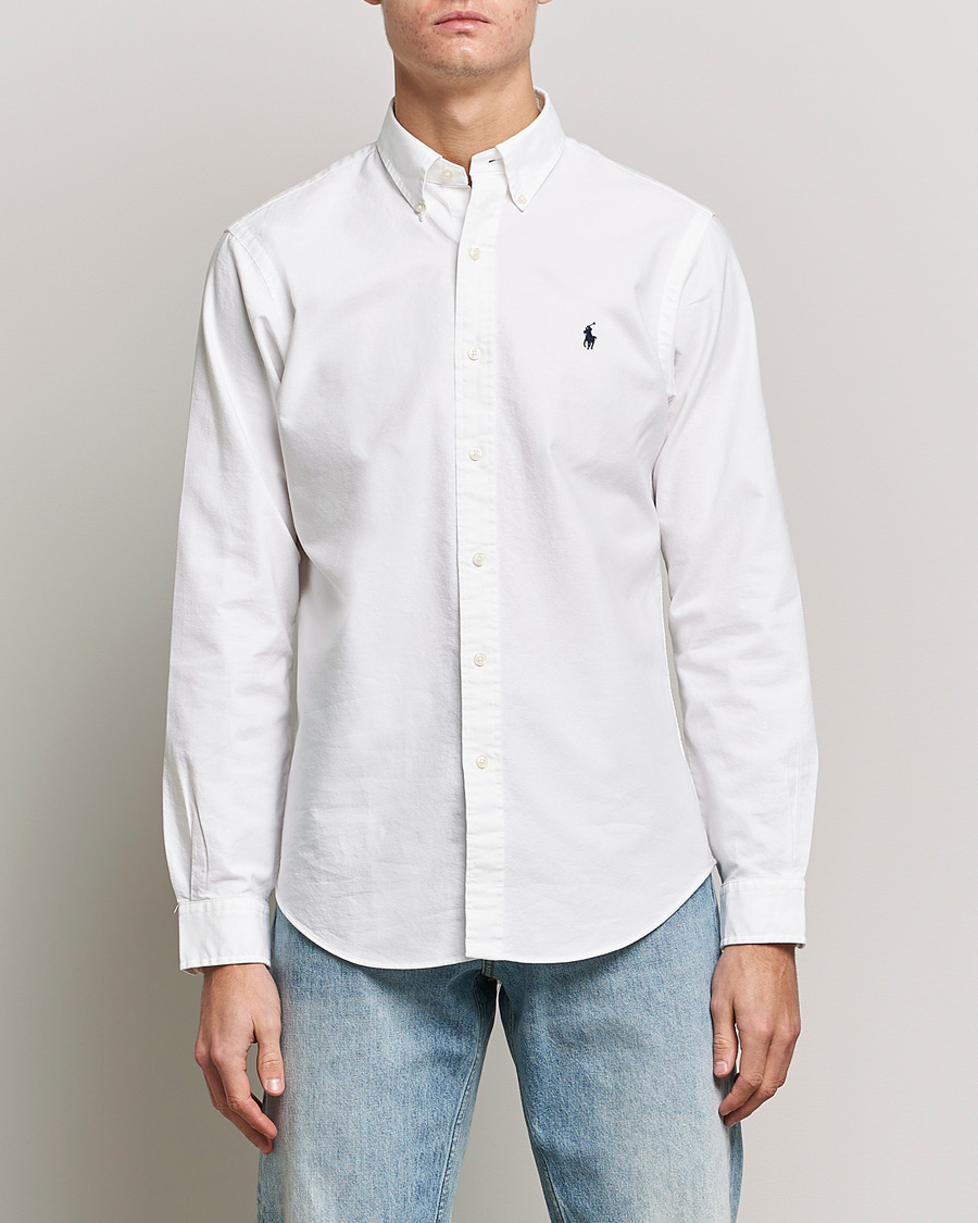 Herre | Casual | Polo Ralph Lauren | Custom Fit Garment Dyed Oxford Shirt White