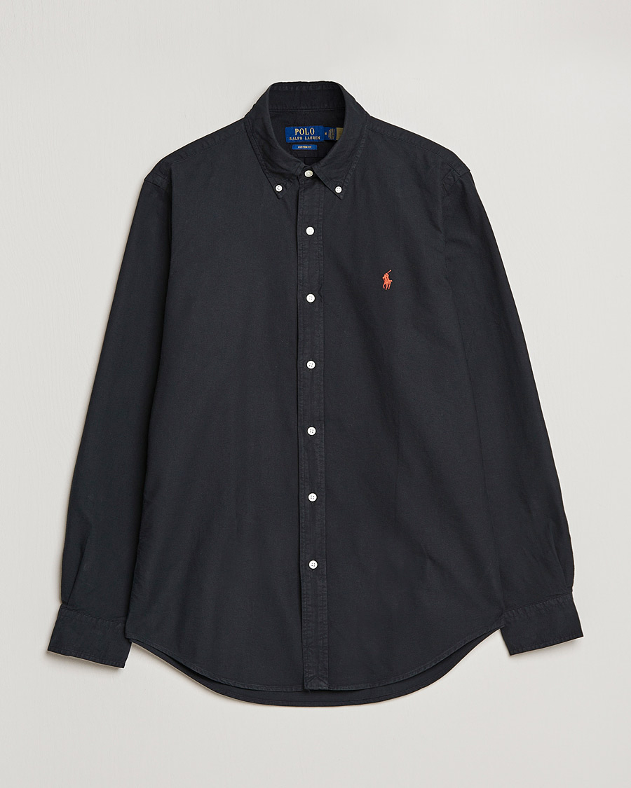 Herre | Skjorter | Polo Ralph Lauren | Custom Fit Garment Dyed Oxford Shirt Black