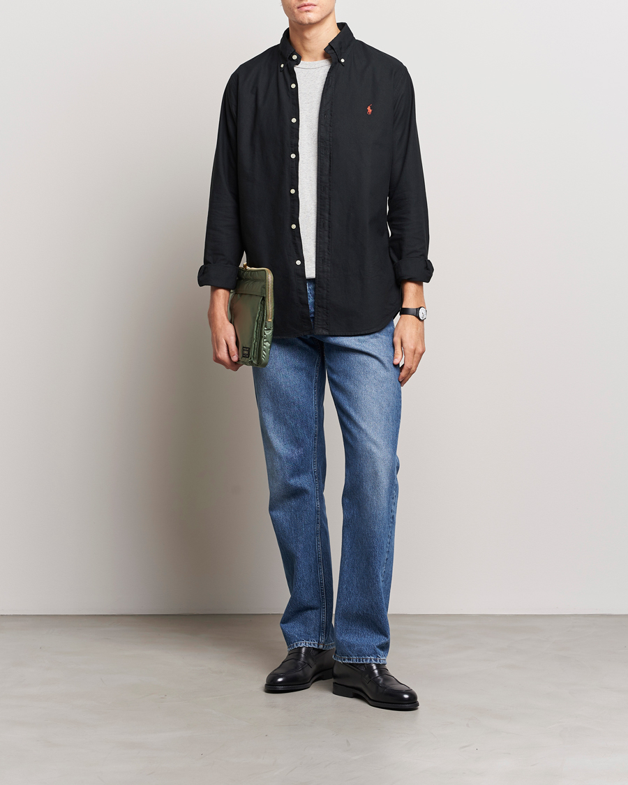 Herre | Skjorter | Polo Ralph Lauren | Custom Fit Garment Dyed Oxford Shirt Black