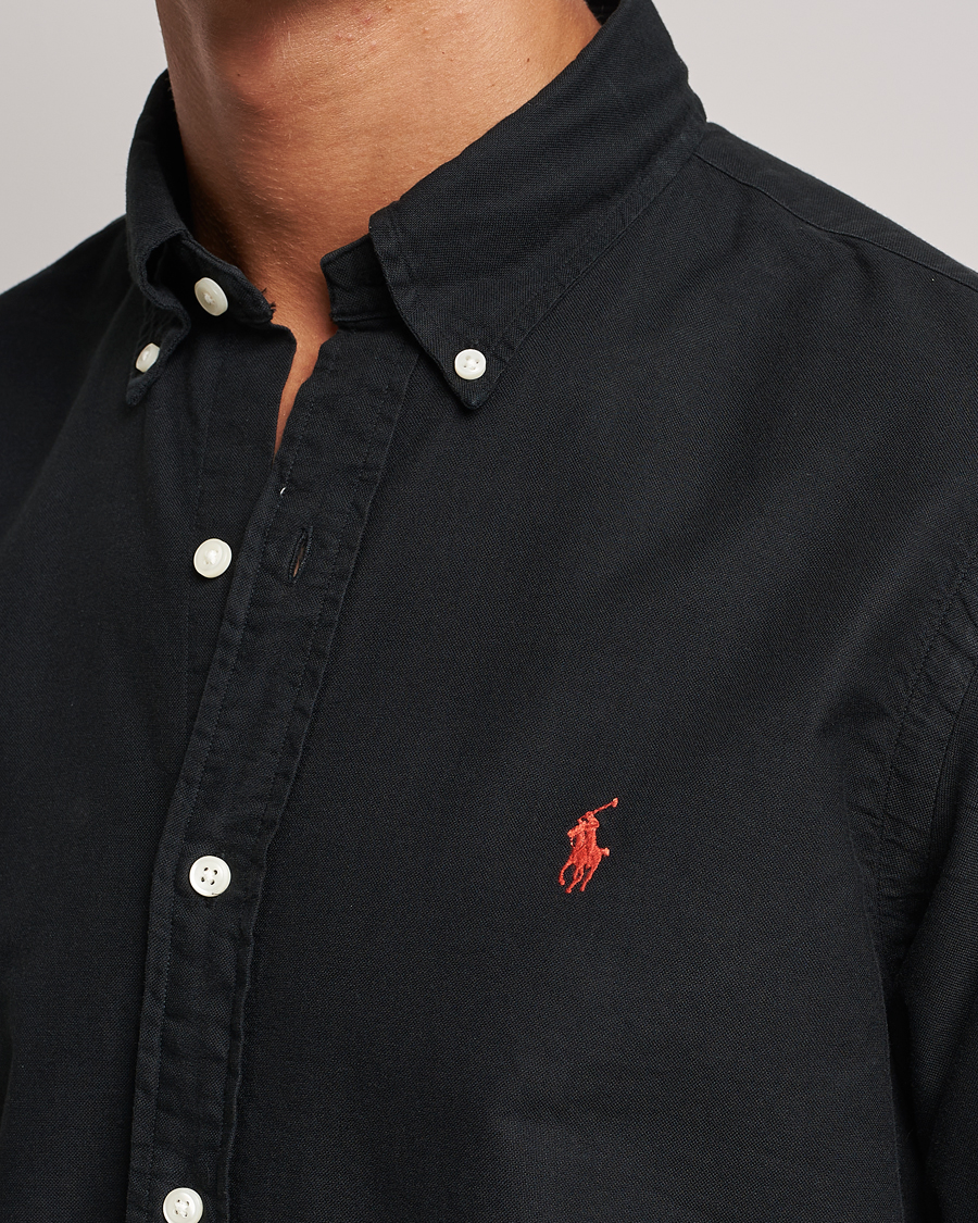 Herre | Skjorter | Polo Ralph Lauren | Custom Fit Garment Dyed Oxford Shirt Black