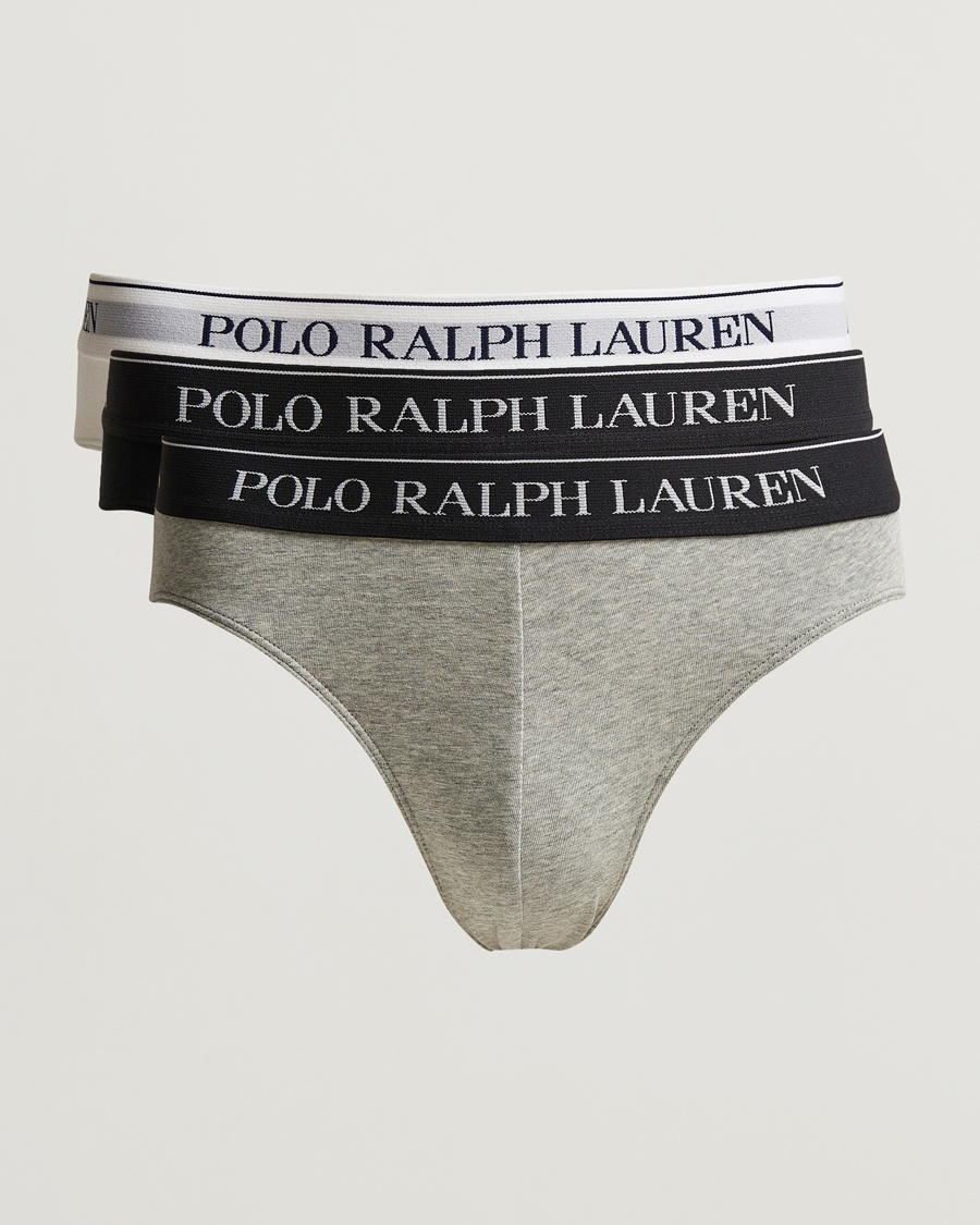 Herre | Undertøy | Polo Ralph Lauren | 3-Pack Low Rise Brief Black/White/Grey