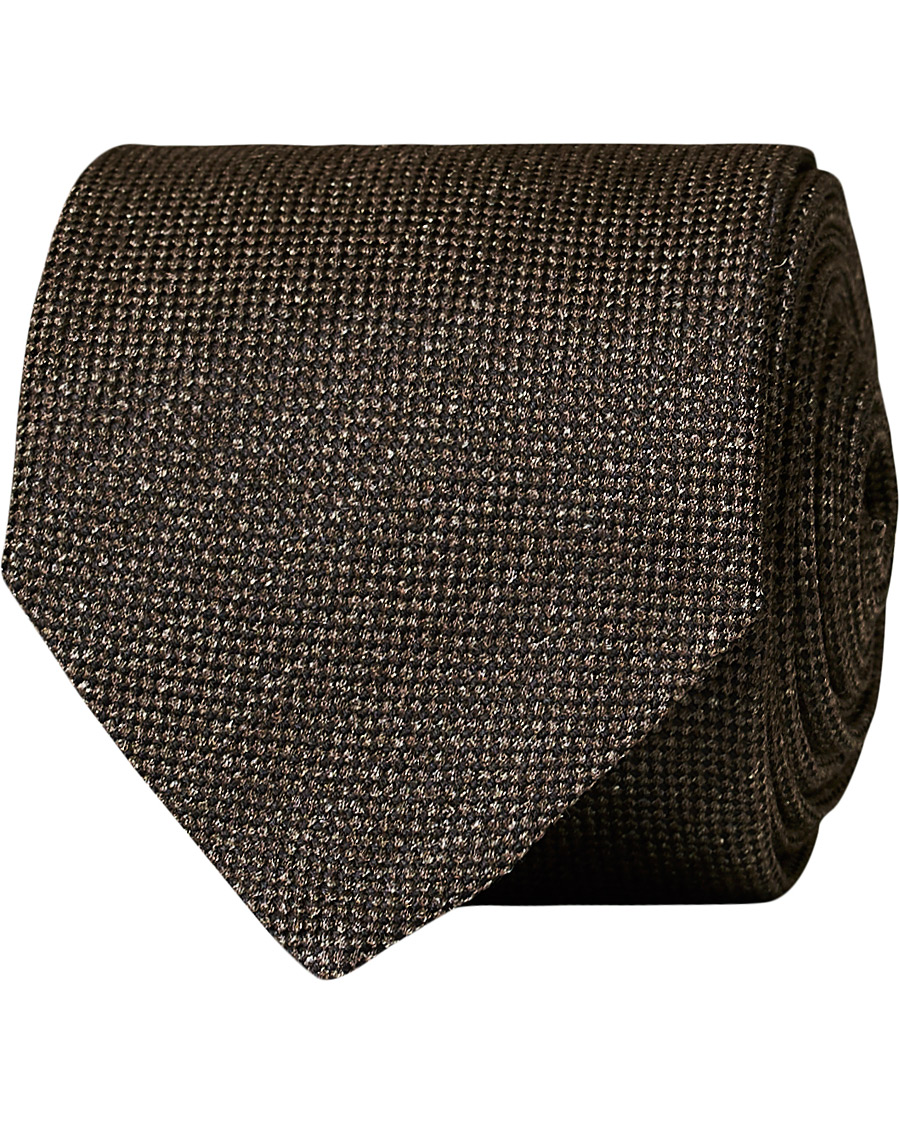 Herre | Tiger of Sweden Dolma Silk Tie Dark Honey | Tiger of Sweden | Dolma Silk Tie Dark Honey