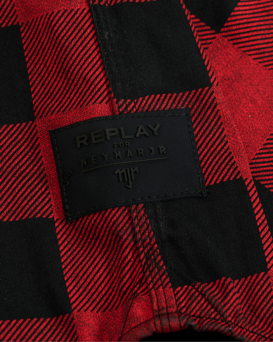 Herre | Skjorter | Replay | Neymar JR Check Full Zip Overshirt Black/Red