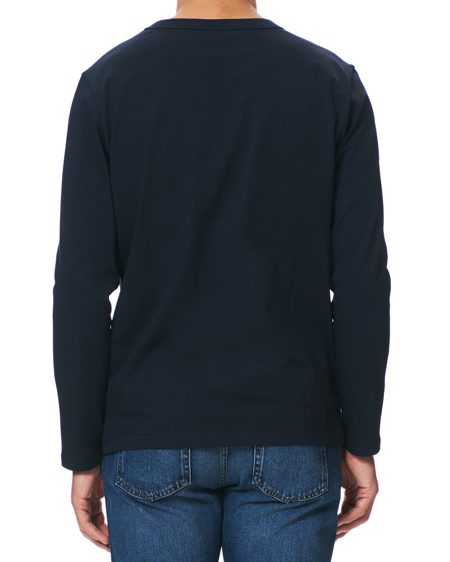 Herre | T-Shirts | A Day's March | Heavy Long Sleeve Tee Navy