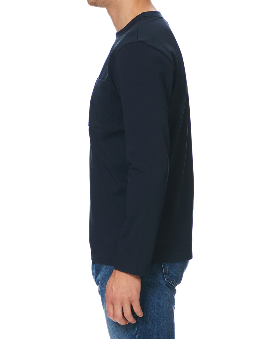 Herre | T-Shirts | A Day's March | Heavy Long Sleeve Tee Navy