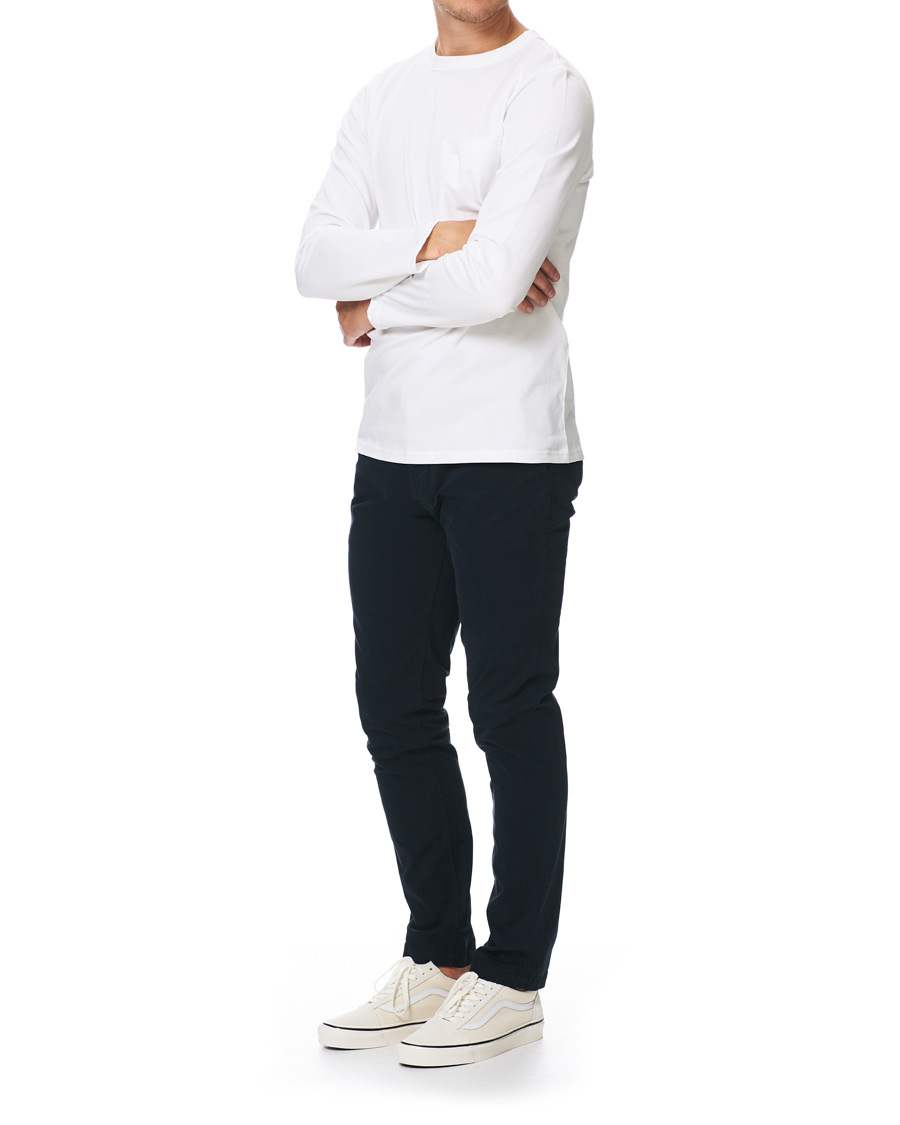 Herre | T-Shirts | A Day's March | Heavy Long Sleeve Tee White
