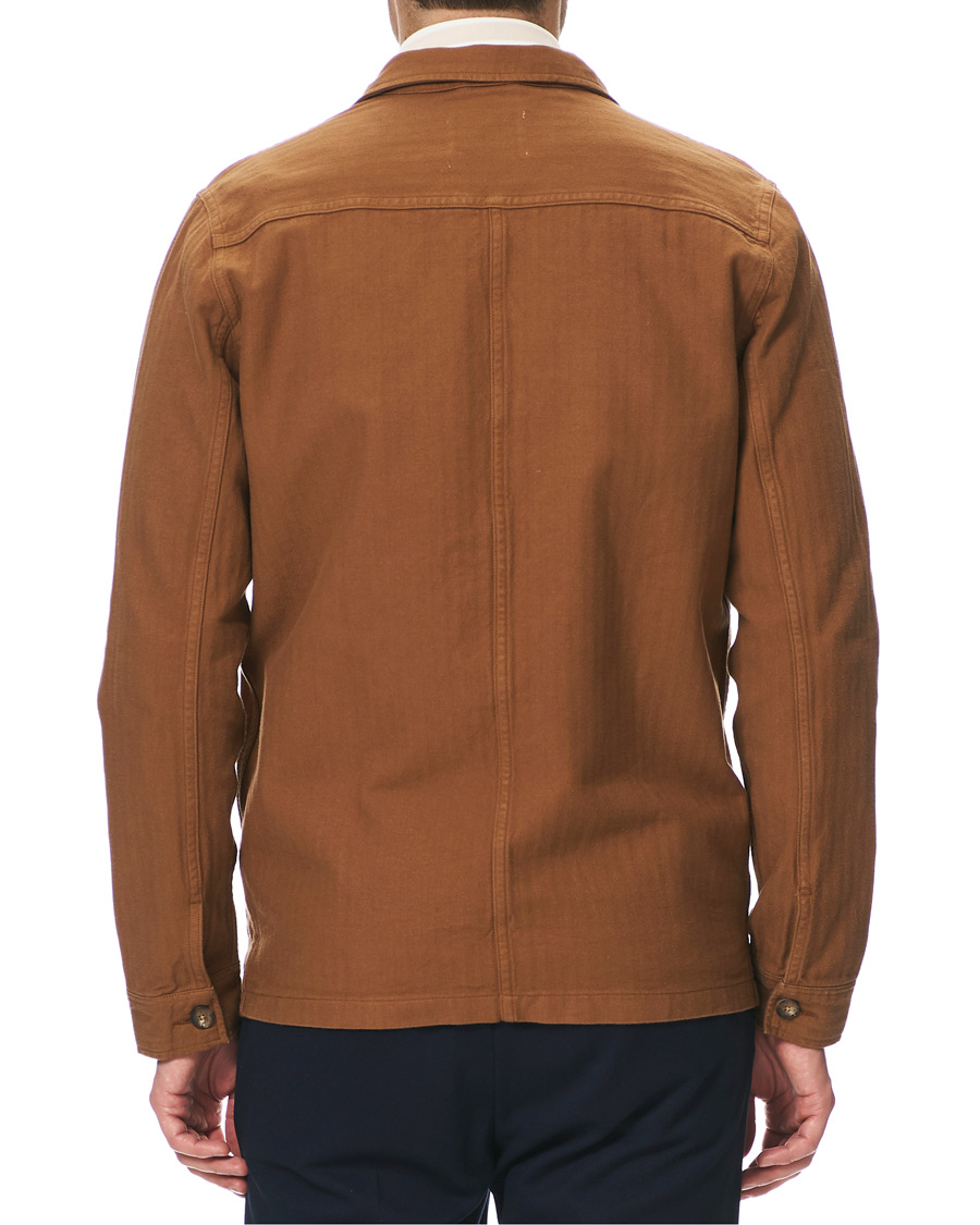 Herre | Skjorter | A Day's March | Original Herringbone Overshirt Trucker Brown L