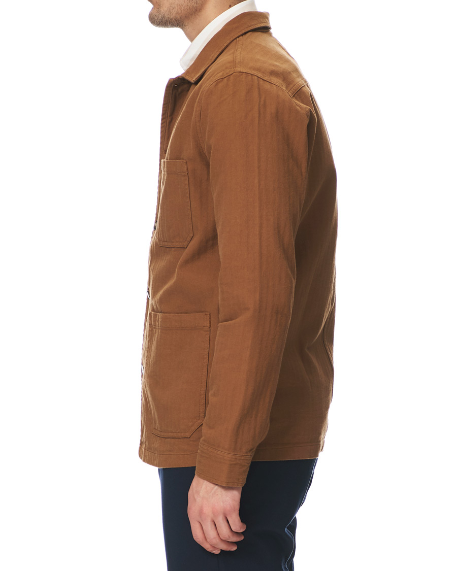 Herre | Skjorter | A Day's March | Original Herringbone Overshirt Trucker Brown L