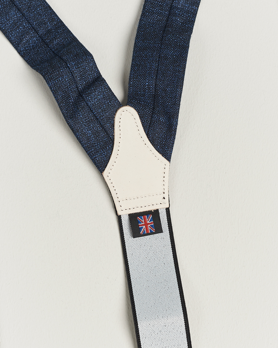 Herre | Albert Thurston Hardy Minnis Bamboo Braces 38mm Navy | Albert Thurston | Hardy Minnis Bamboo Braces 38mm Navy