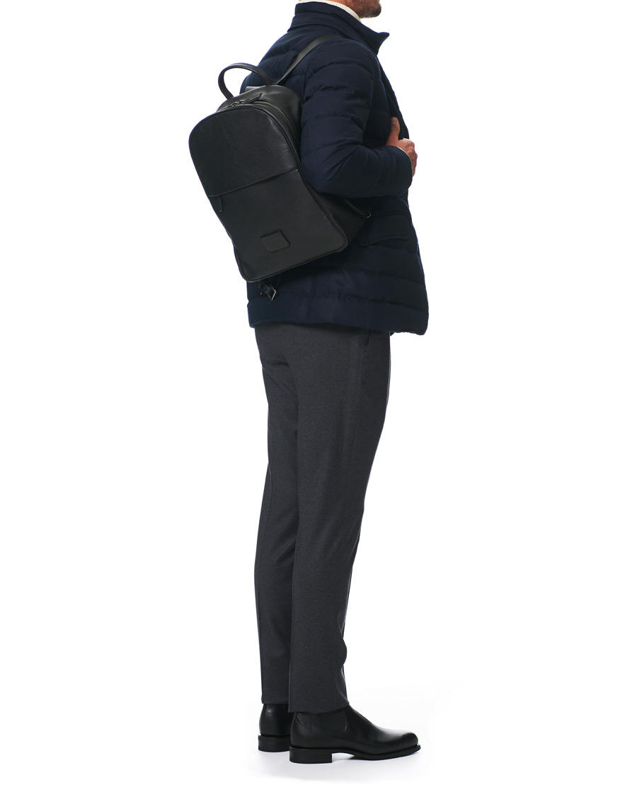 Herre | Anderson's Full Grain Leather Backpack Black | Anderson's | Full Grain Leather Backpack Black
