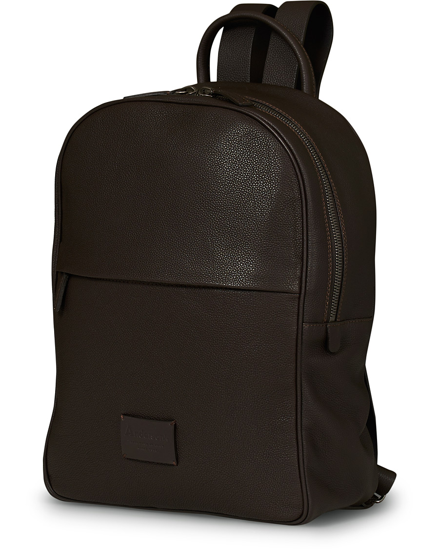 Herre | Anderson's Full Grain Leather Backpack Dark Brown | Anderson's | Full Grain Leather Backpack Dark Brown