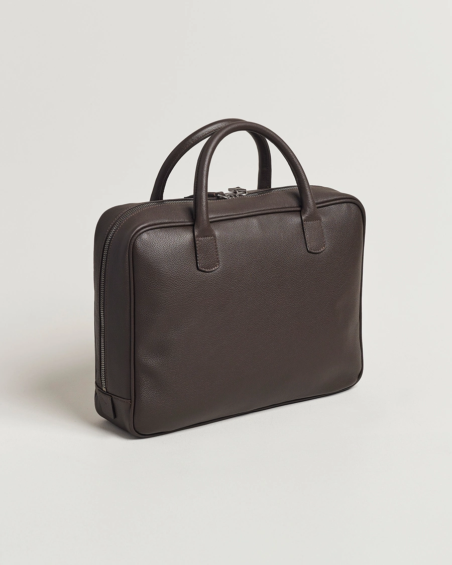 Herre | Vesker | Anderson's | Full Grain Leather Briefcase Dark Brown