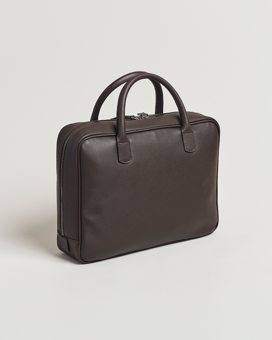 Herre | Dokumentvesker | Anderson's | Full Grain Leather Briefcase Dark Brown