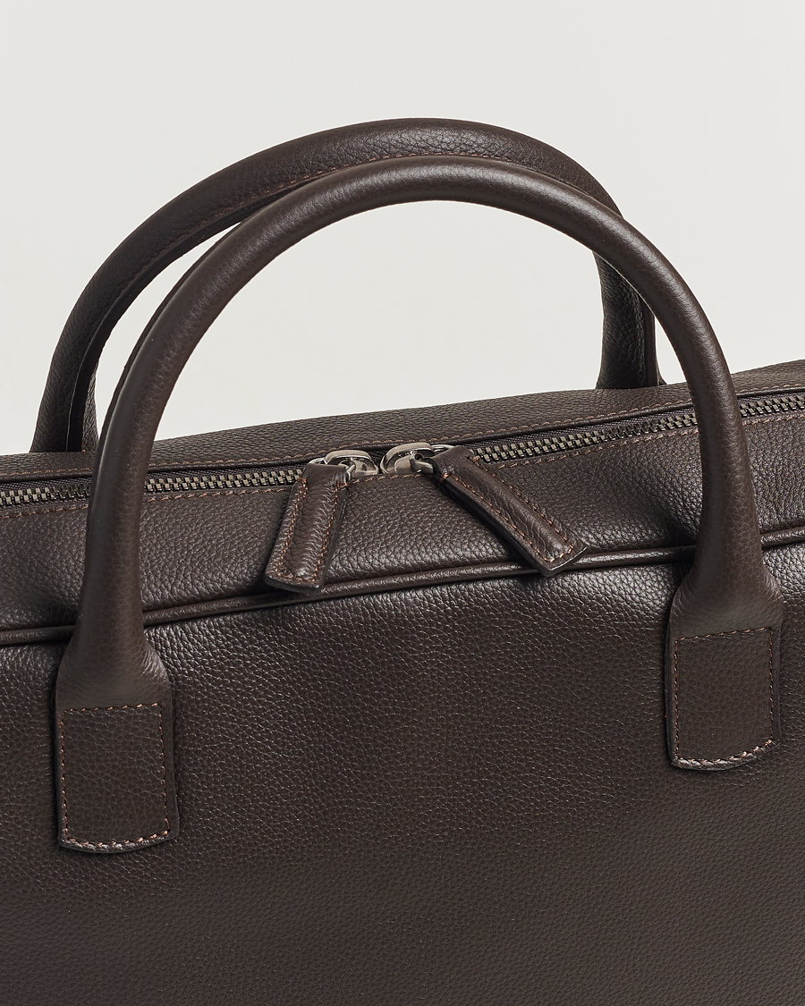 Herre | Vesker | Anderson's | Full Grain Leather Briefcase Dark Brown