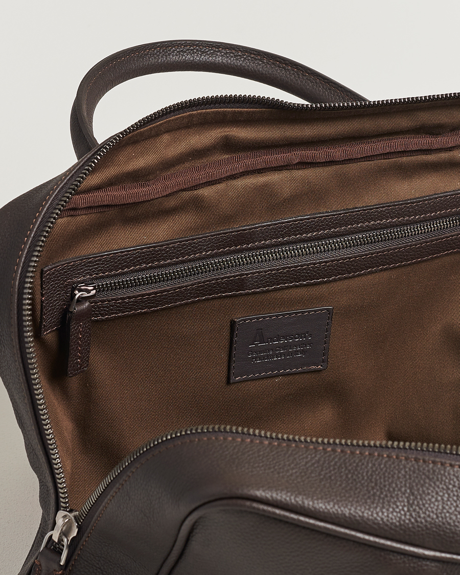 Herre | Vesker | Anderson's | Full Grain Leather Briefcase Dark Brown