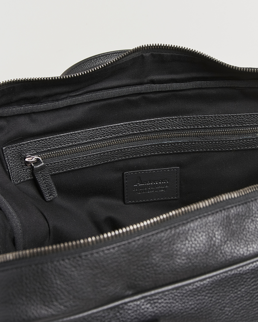 Herre | Vesker | Anderson's | Full Grain Leather Briefcase Black