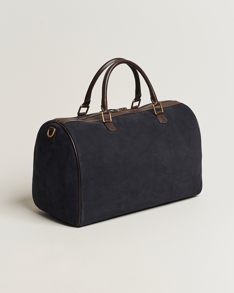 Herre | Vesker | Anderson's | Boston Suede Weekendbag Navy/Brown