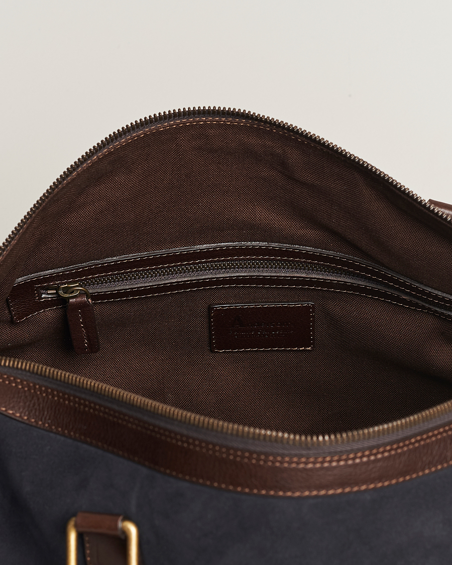 Herre | Vesker | Anderson's | Boston Suede Weekendbag Navy/Brown