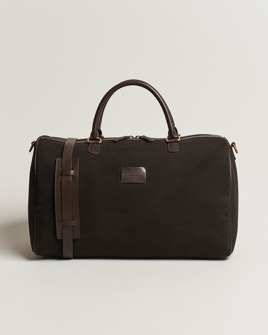 Herre | Vesker | Anderson's | Boston Suede Weekendbag Brown/Brown