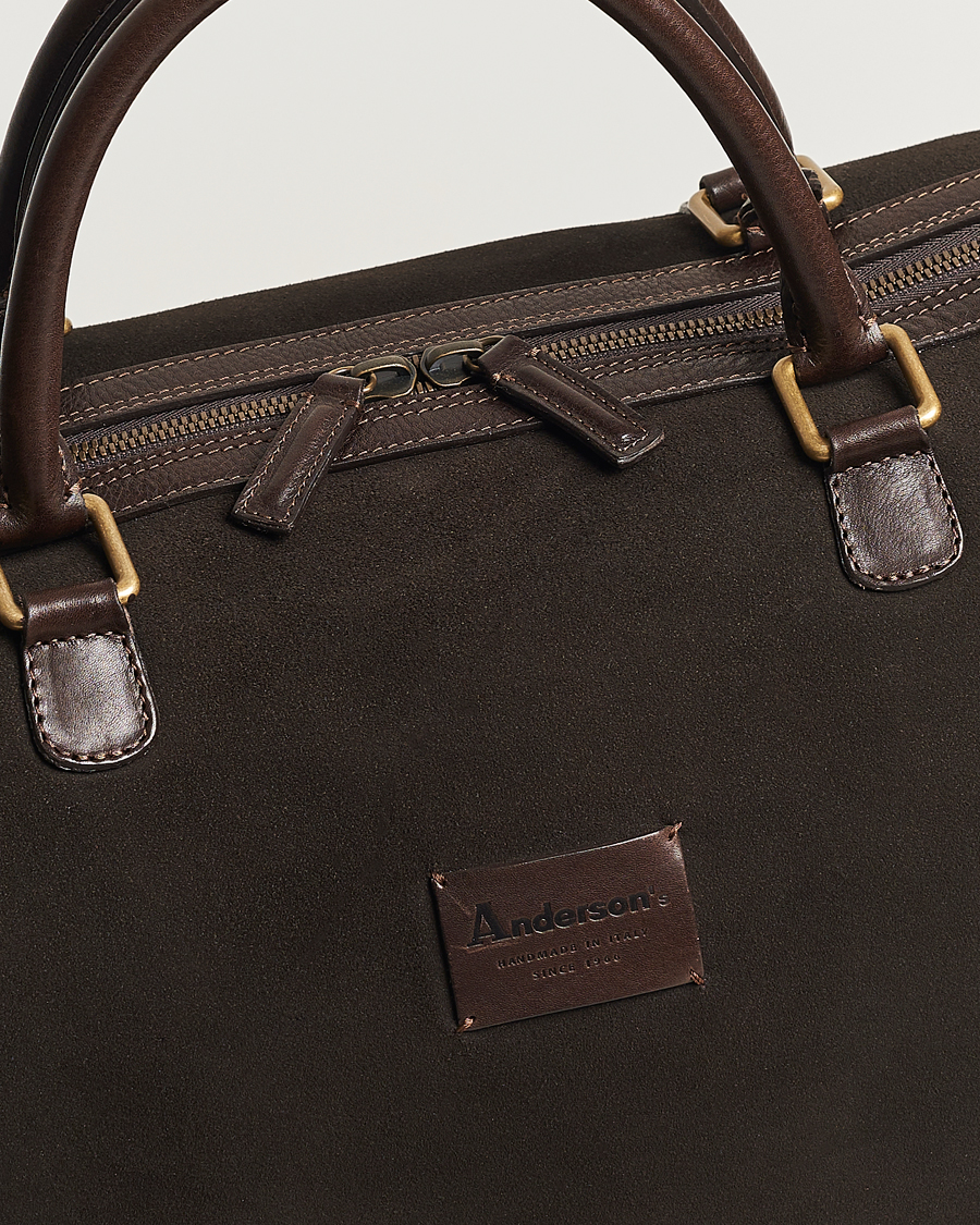 Herre | Vesker | Anderson's | Boston Suede Weekendbag Brown/Brown