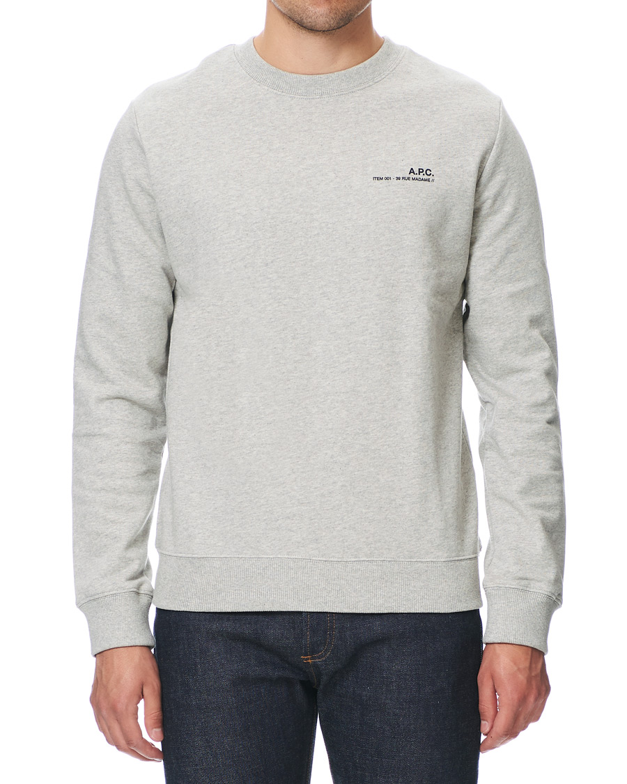 Herre | Gensere | A.P.C. | Item Crew Neck Sweatshirt Heather Grey
