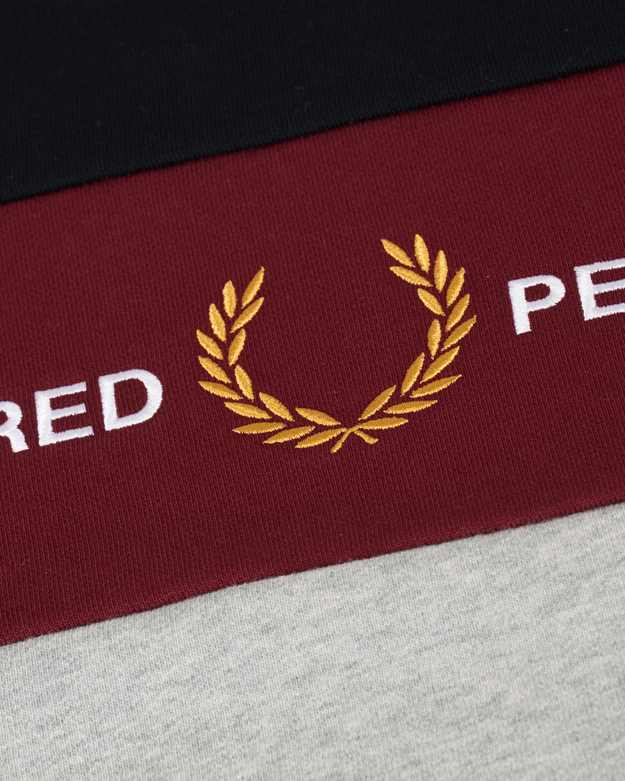 Herre | Gensere | Fred Perry | Embroidered Panel Sweatshirt Marl Grey