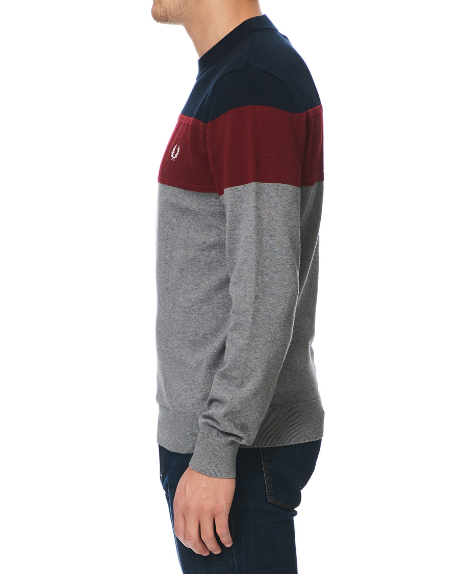 Herre | Gensere | Fred Perry | Panelled Jumper Steel Marl L