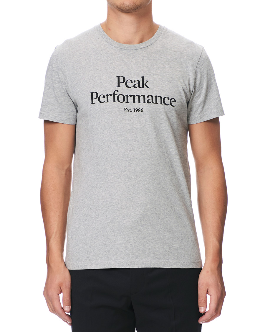 Herre | T-Shirts | Peak Performance | Original Logo Crew Neck Tee Light Grey Melange