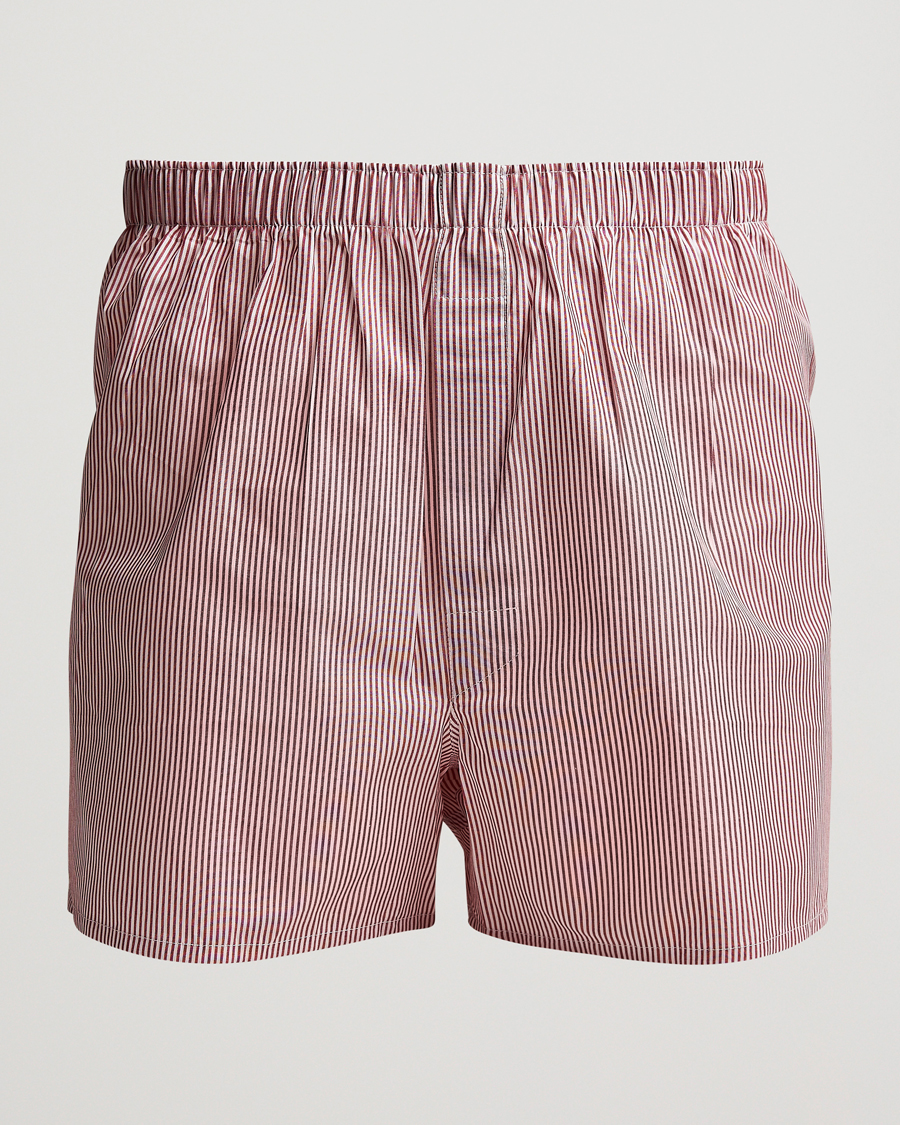 Herre | Undertøy | Sunspel | Classic Woven Cotton Boxer Shorts Red/White