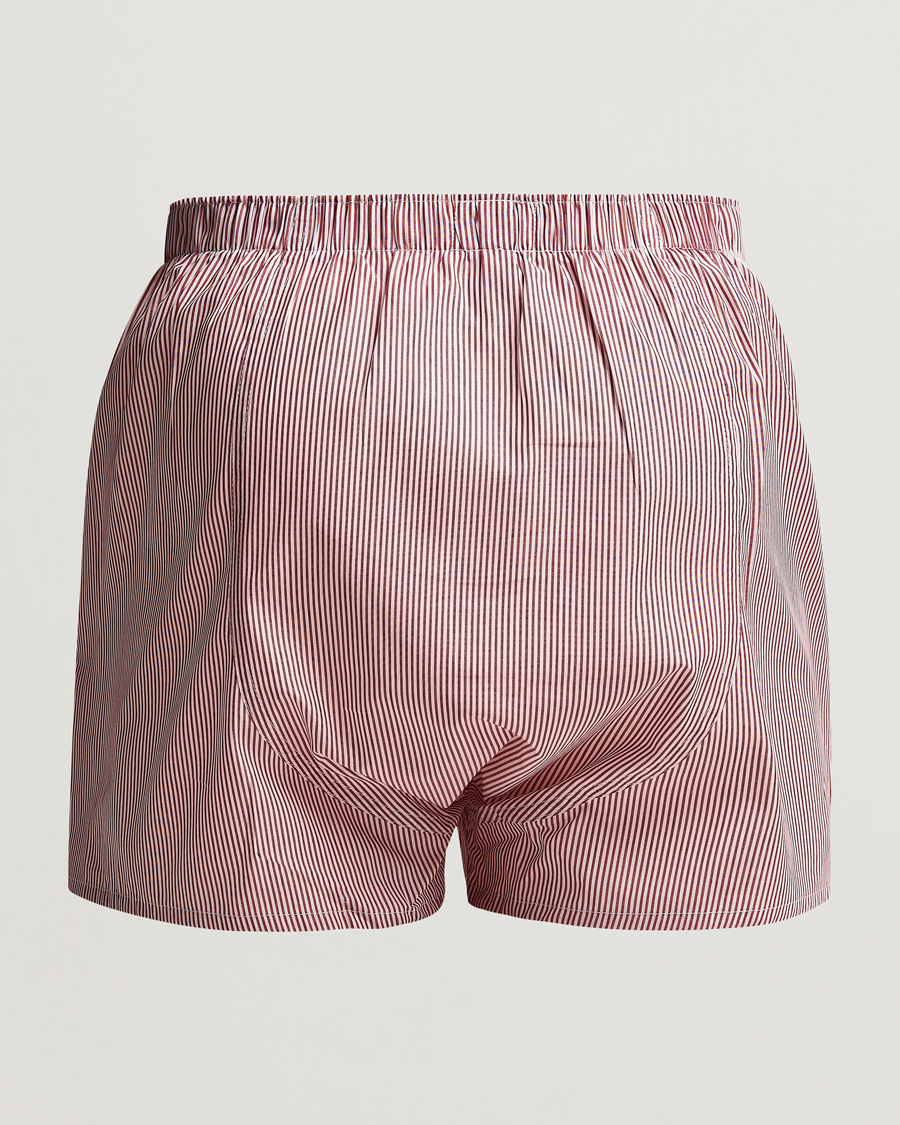 Herre |  | Sunspel | Classic Woven Cotton Boxer Shorts Red/White