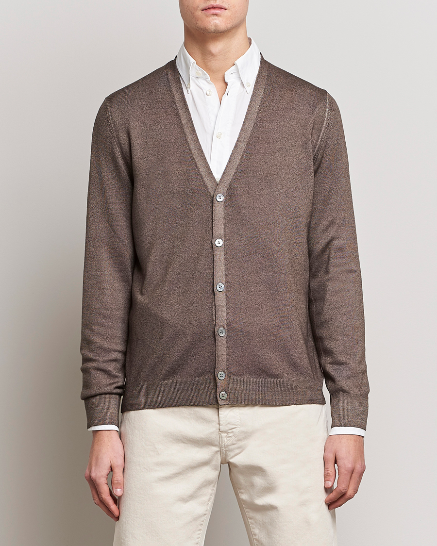Herre | Gensere | Gran Sasso | Vintage Merino Fashion Fit Cardigan Beige
