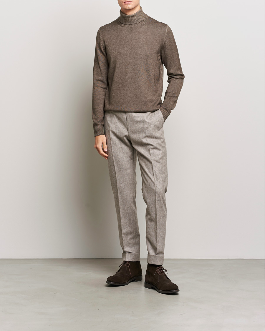Herre | Gensere | Gran Sasso | Vintage Merino Fashion Fit Polo Beige