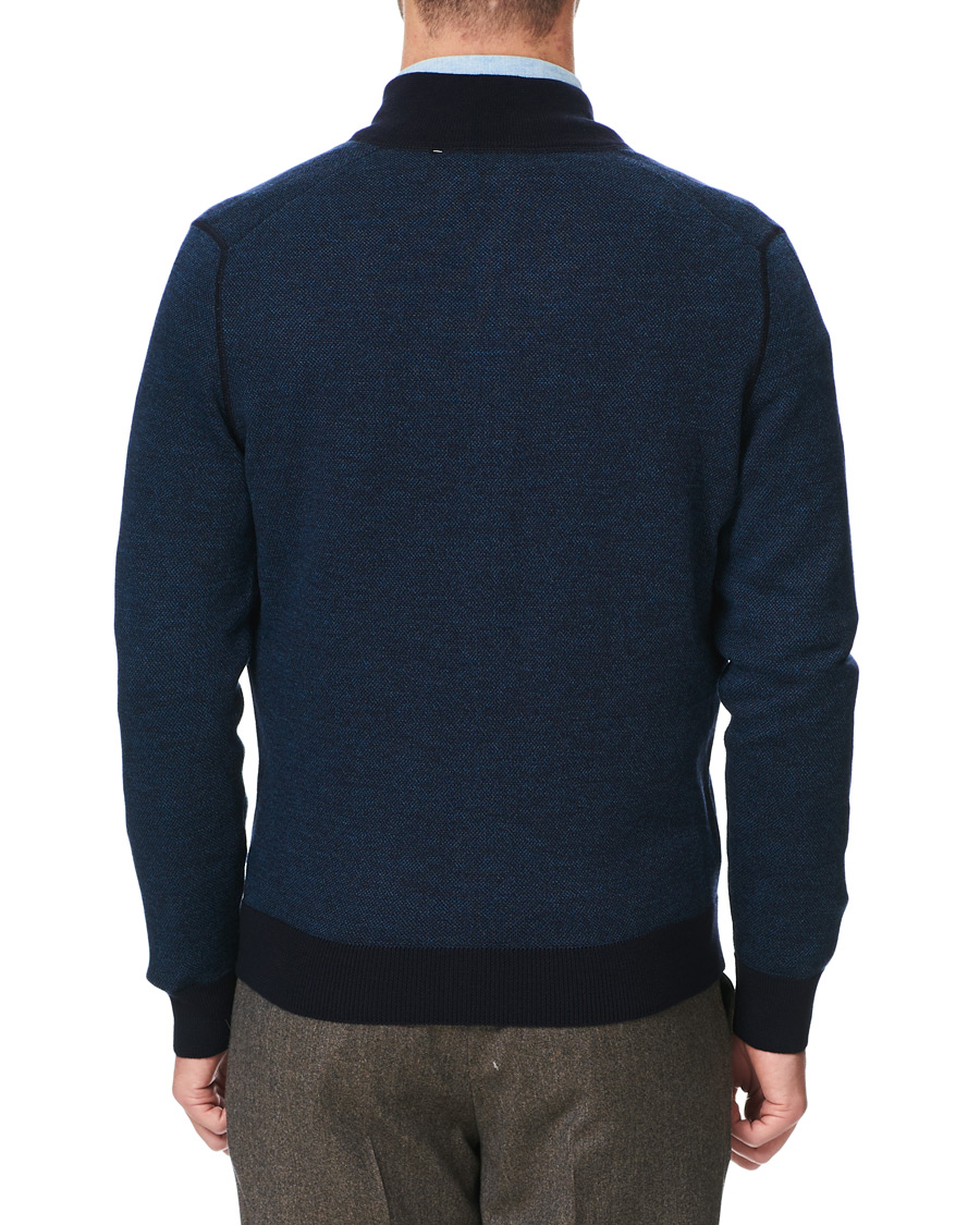 Herre | Gensere | Gran Sasso | Merino Fashion Fit Full Zip Blue/Blue