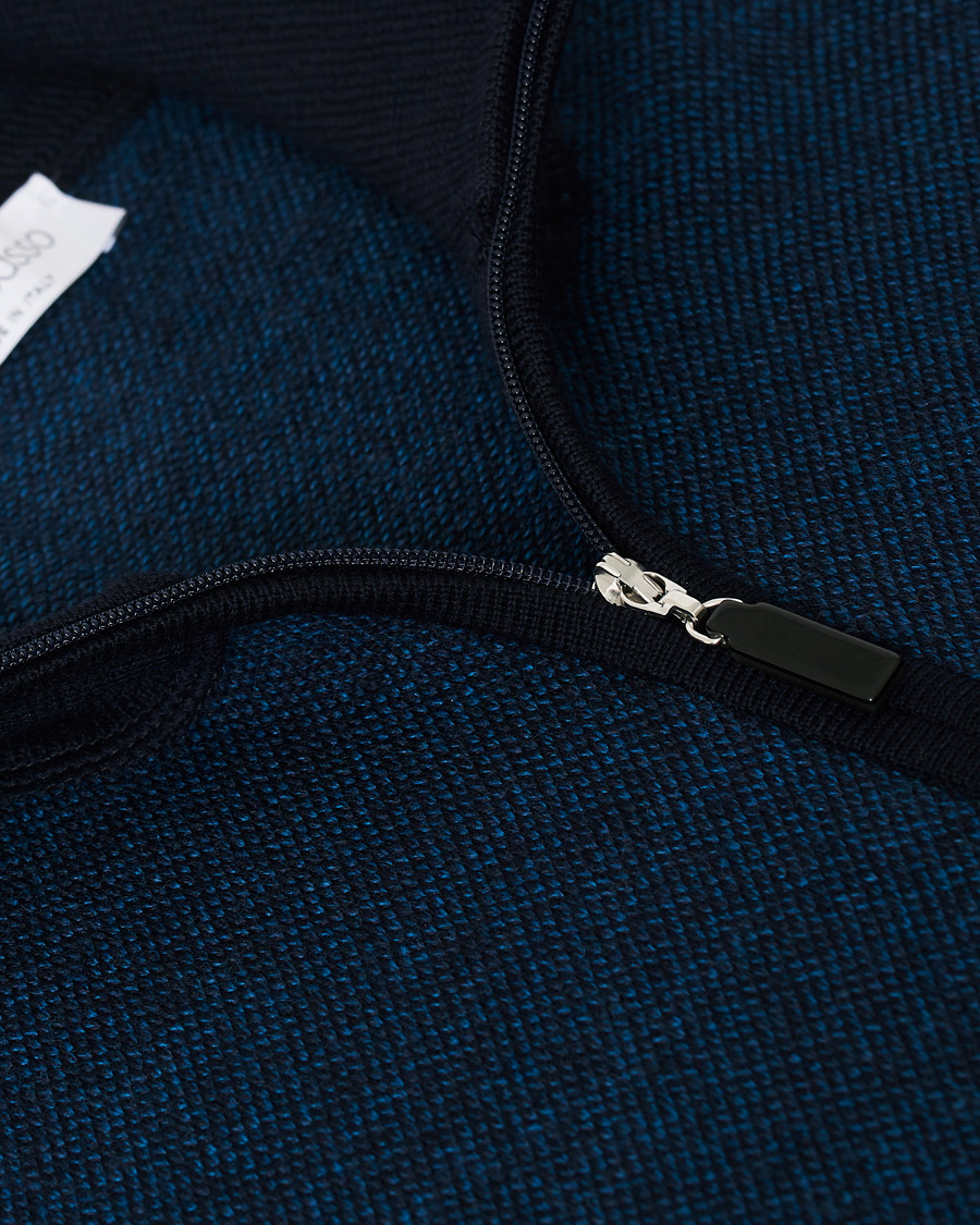 Herre | Gensere | Gran Sasso | Merino Fashion Fit Full Zip Blue/Blue