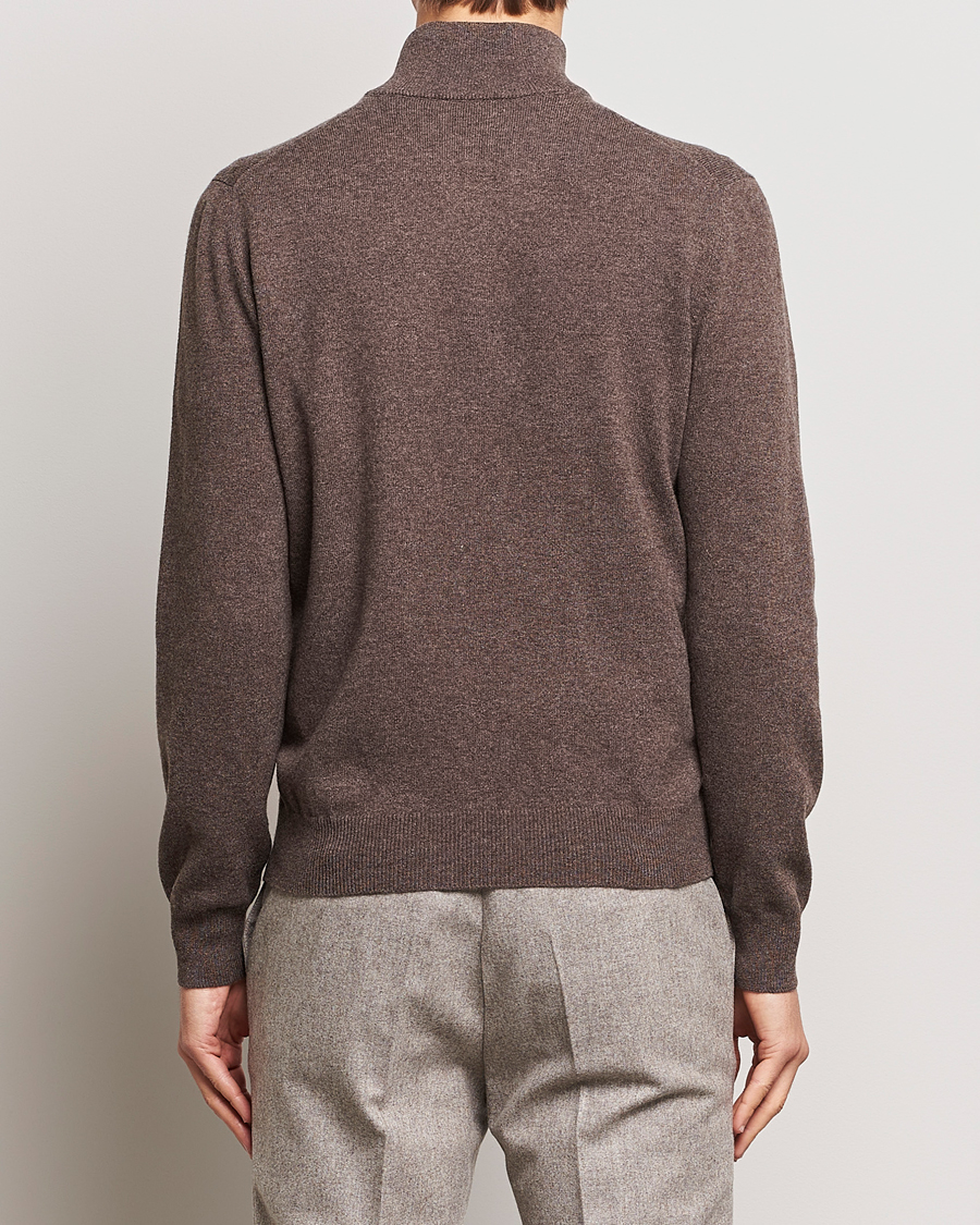 Herre | Gensere | Gran Sasso | Wool/Cashmere Half Zip Brown