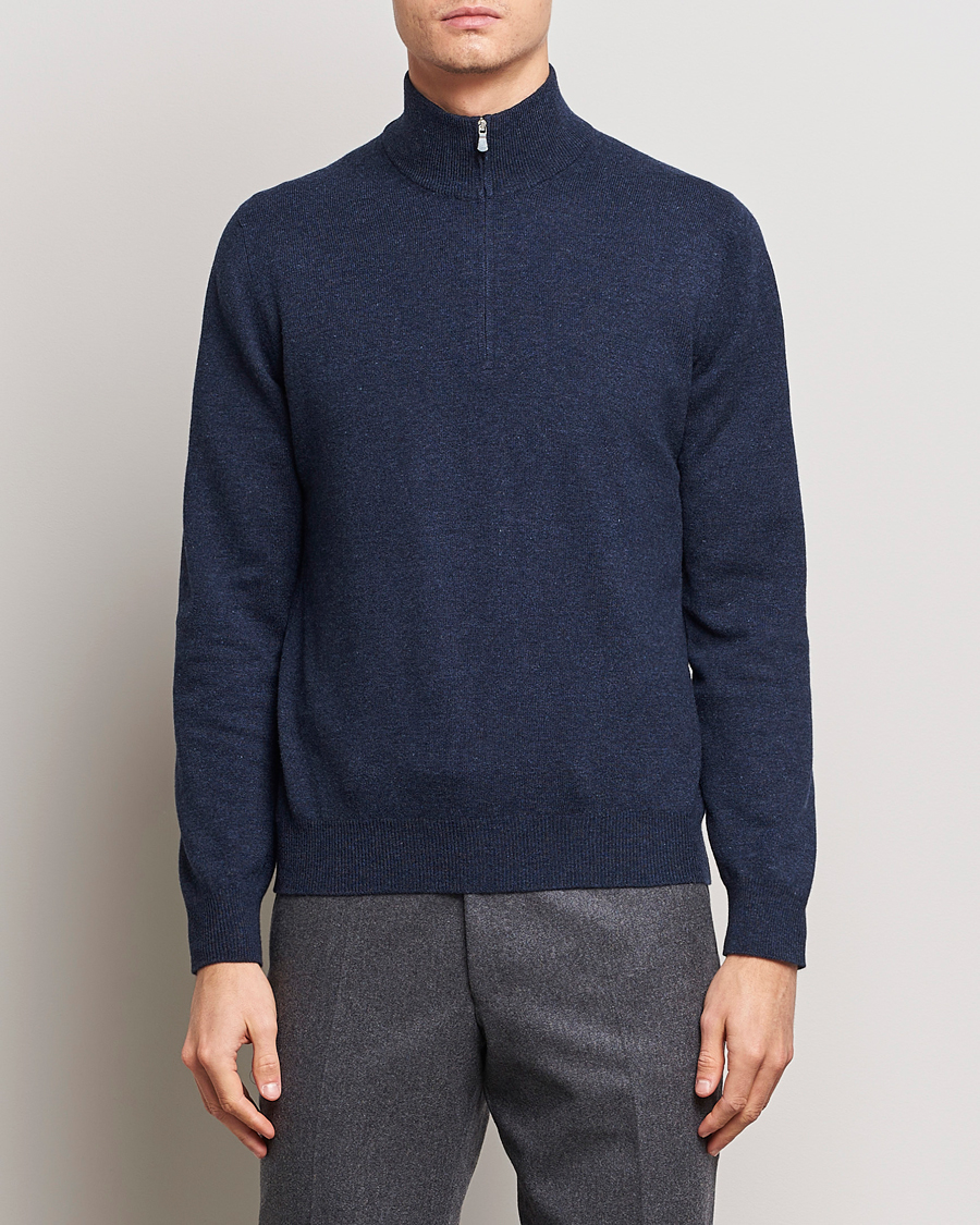 Herre | Gran Sasso | Gran Sasso | Wool/Cashmere Half Zip Navy