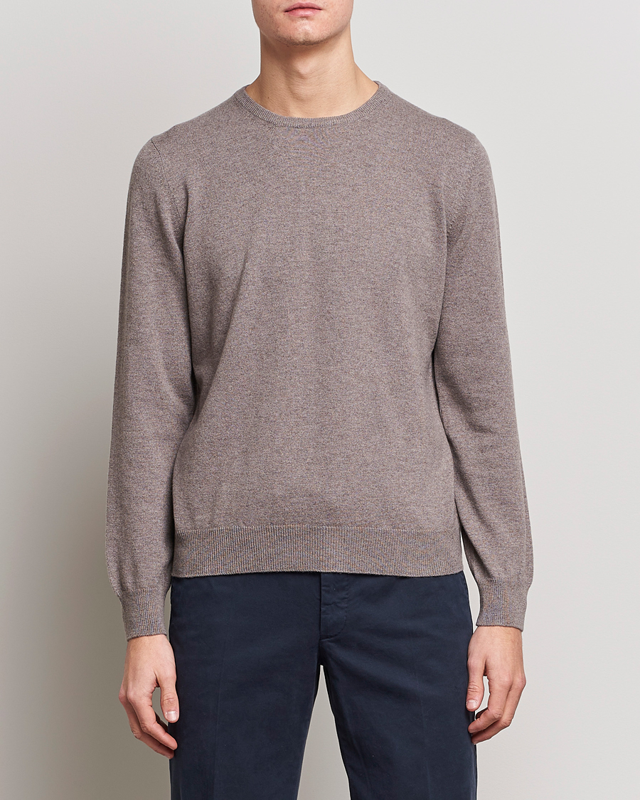 Herre | Gensere | Gran Sasso | Wool/Cashmere Crew Neck Mud Brown