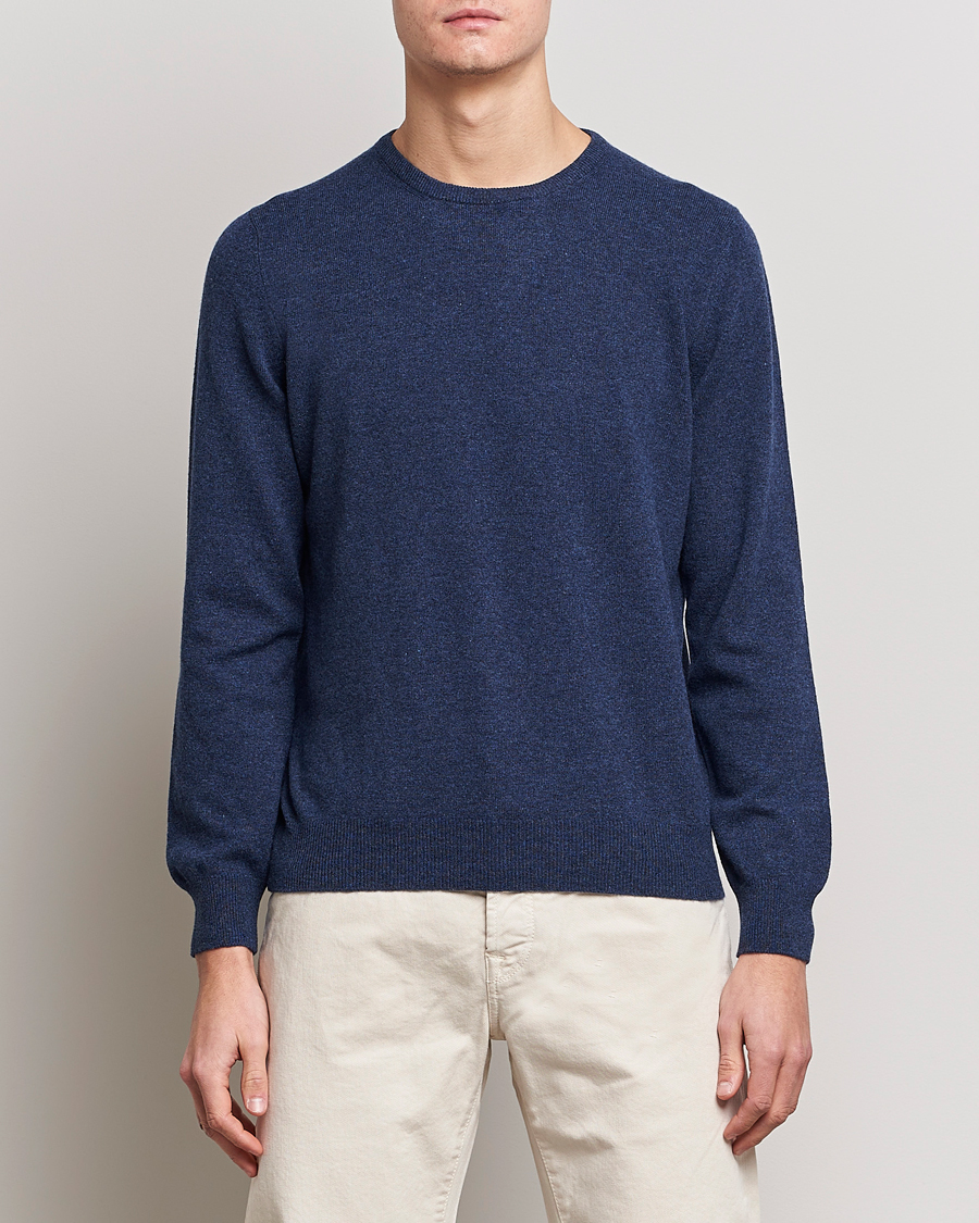 Herre | Gensere | Gran Sasso | Wool/Cashmere Crew Neck Navy Melange